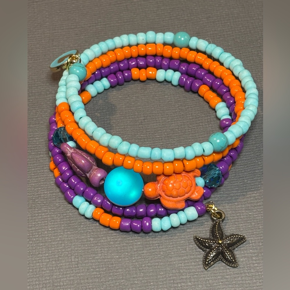 🩵Colorful Memory Wire Bracelet💜